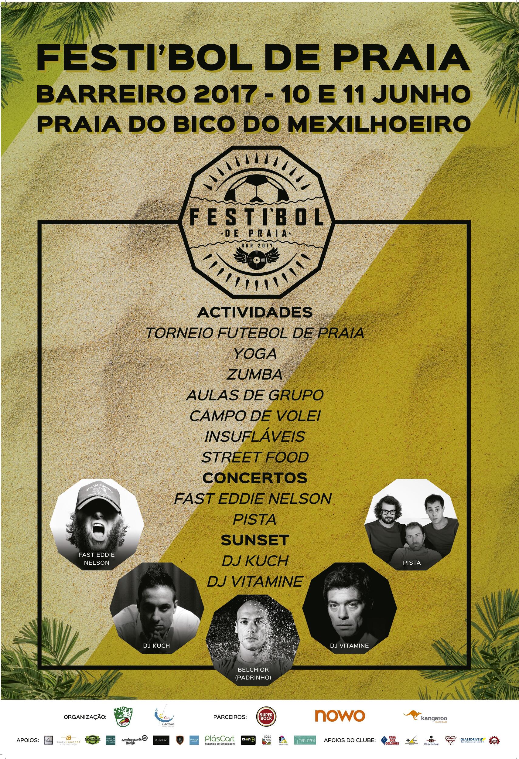 Cartaz de Festi'bol de Praia na Praia do Bico do Mexilhoeiro