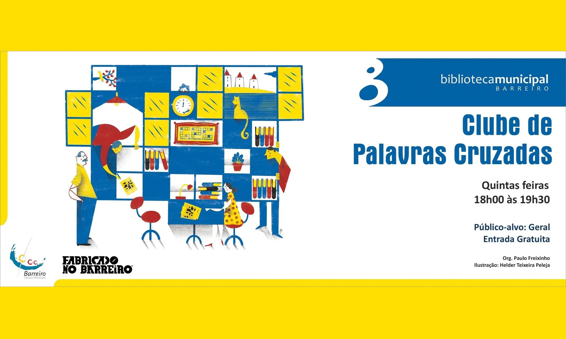 Imagem do Clube de Palavras Cruzadas 5ª feiras na Biblioteca Municipal do Barreiro