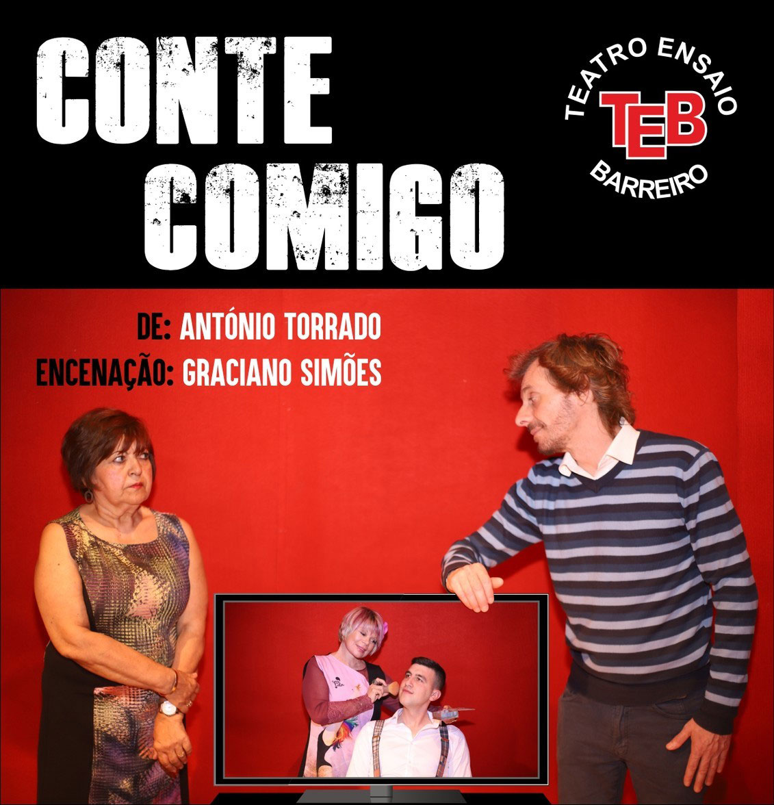 Cartaz do TEB com o teatro Conte Comigo