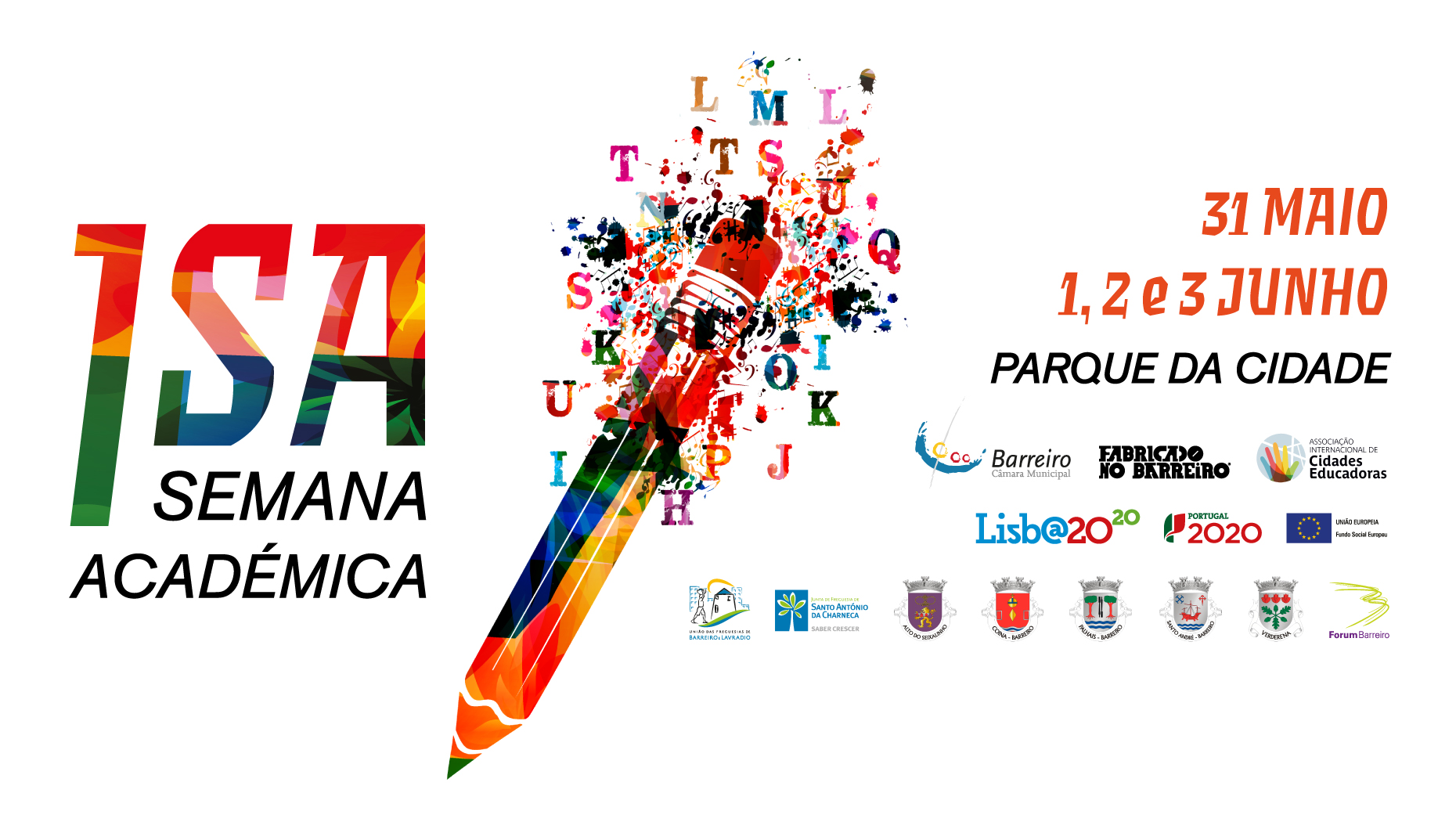 I Semana Académica no Parque da Cidade do Barreiro de 31/5 a 3/6/22