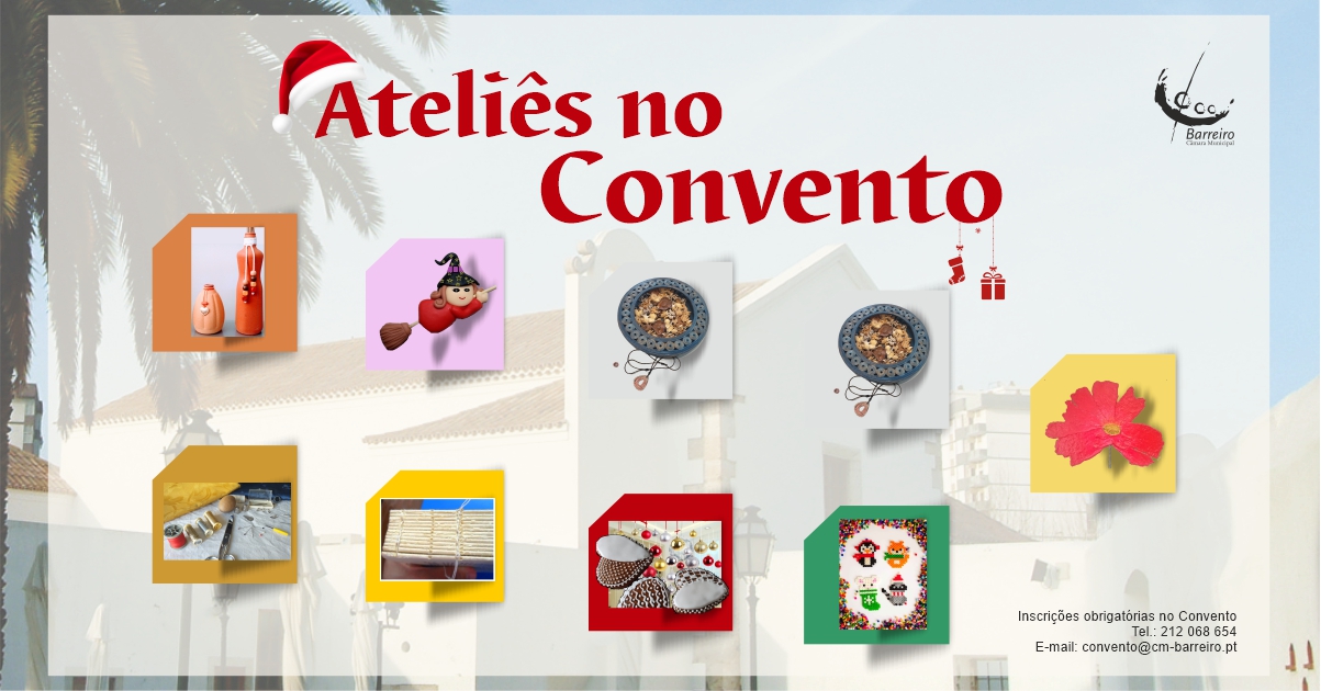 Ateliês no Convento em novembro e dezembro de 2023