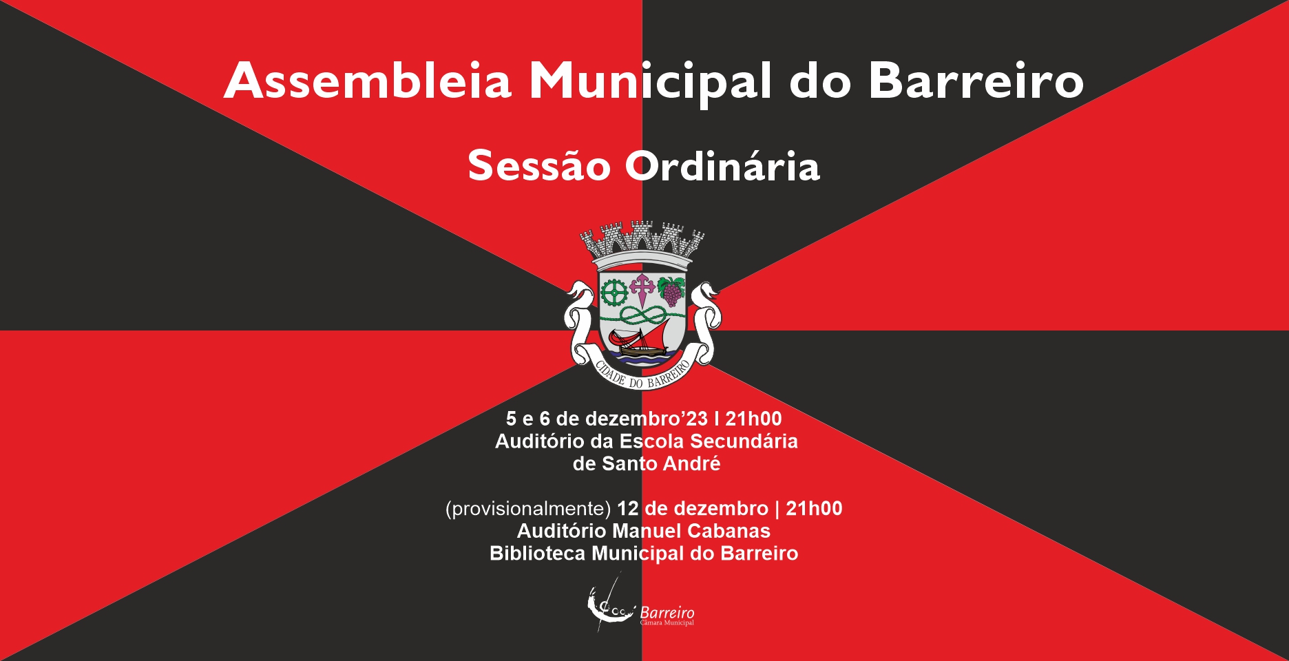 Sessão Ordinária da Assembleia Municipal do Barreiro a 5, 6 e 12 de dezembro de 2023