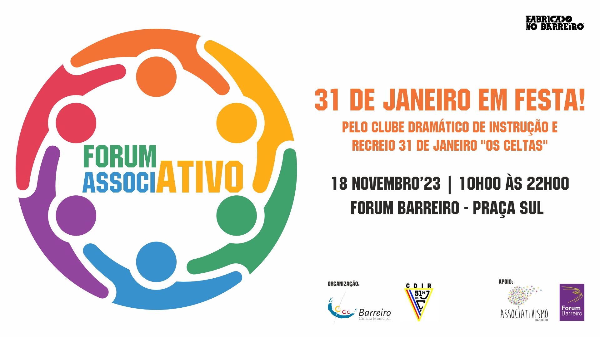 31 de Janeiro em Festa dia 18 de novembro de 2023