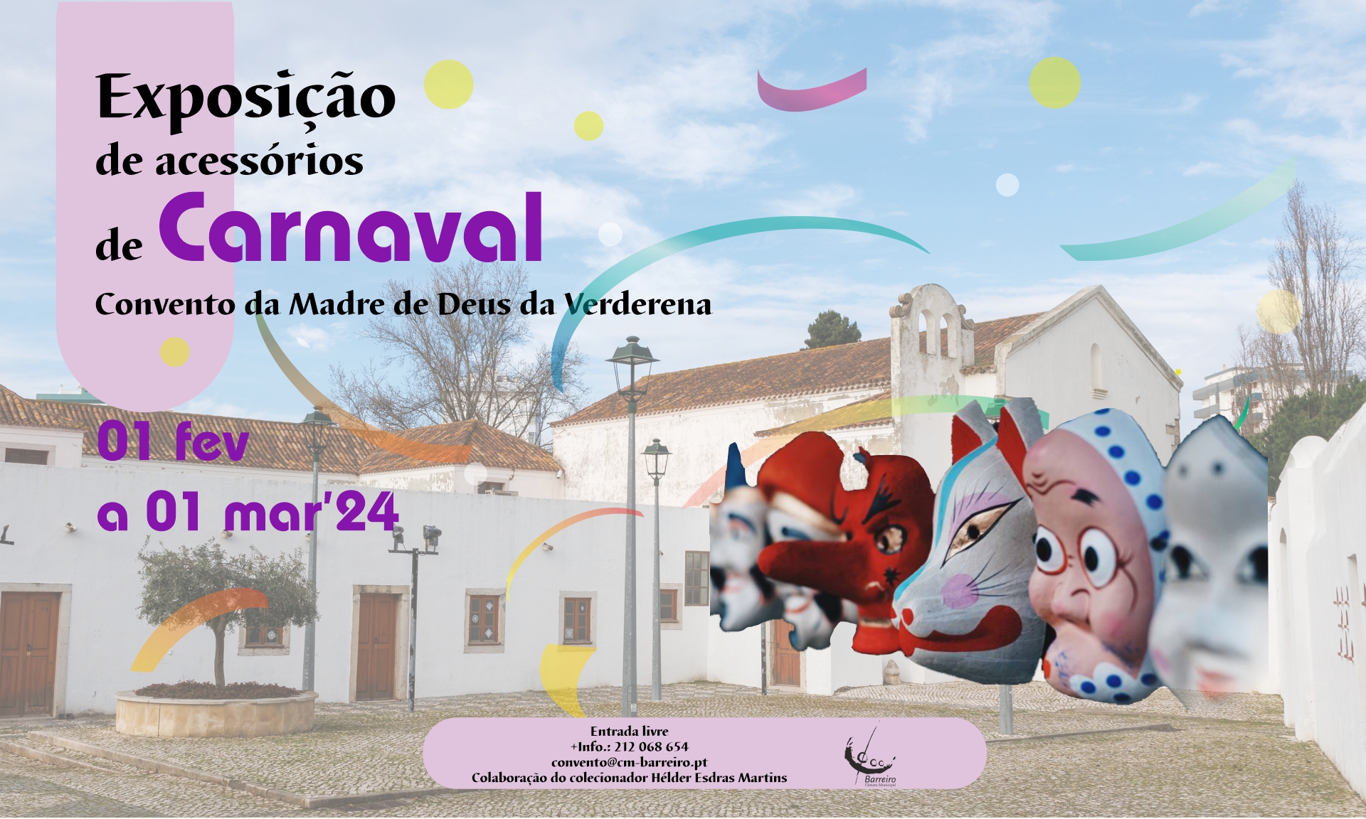 Cartaz da Exposição de acessórios de Carnaval de 2024 no Convento da Madre de Deus da Verderena