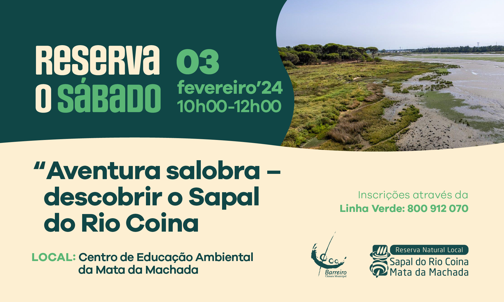 “Reserva o Sábado” | “Aventura Salobra – Descobrir o Sapal do Rio Coina”