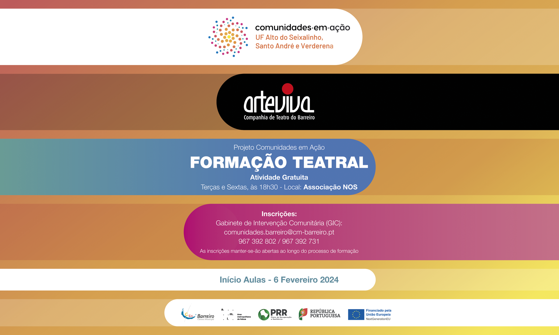 Formação Teatral | Arteviva | Iniciativa “Comunidades em Ação, Operações Integradas Metro...