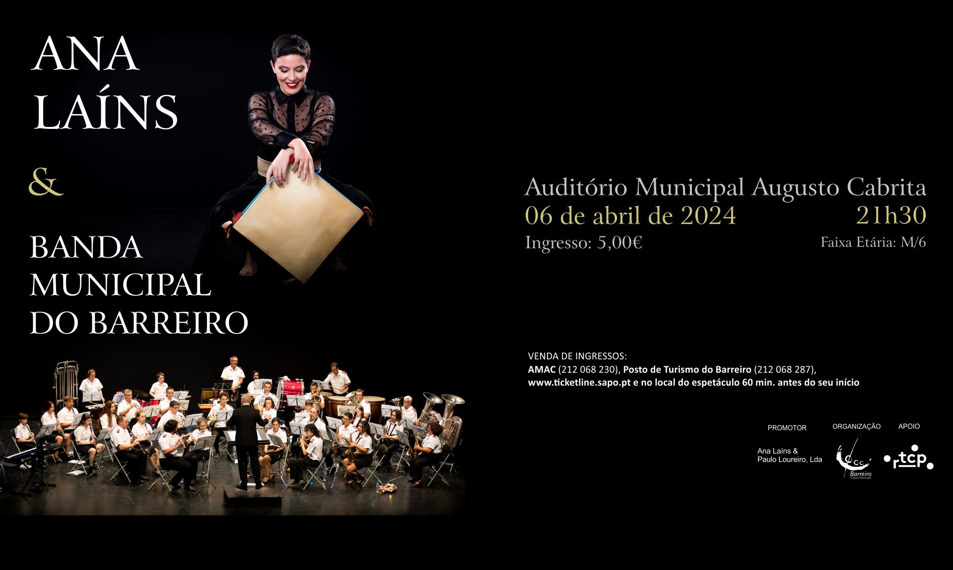 Ana Laíns com Banda Municipal do Barreiro | Concerto | 06 abril | 21h30 | AMAC