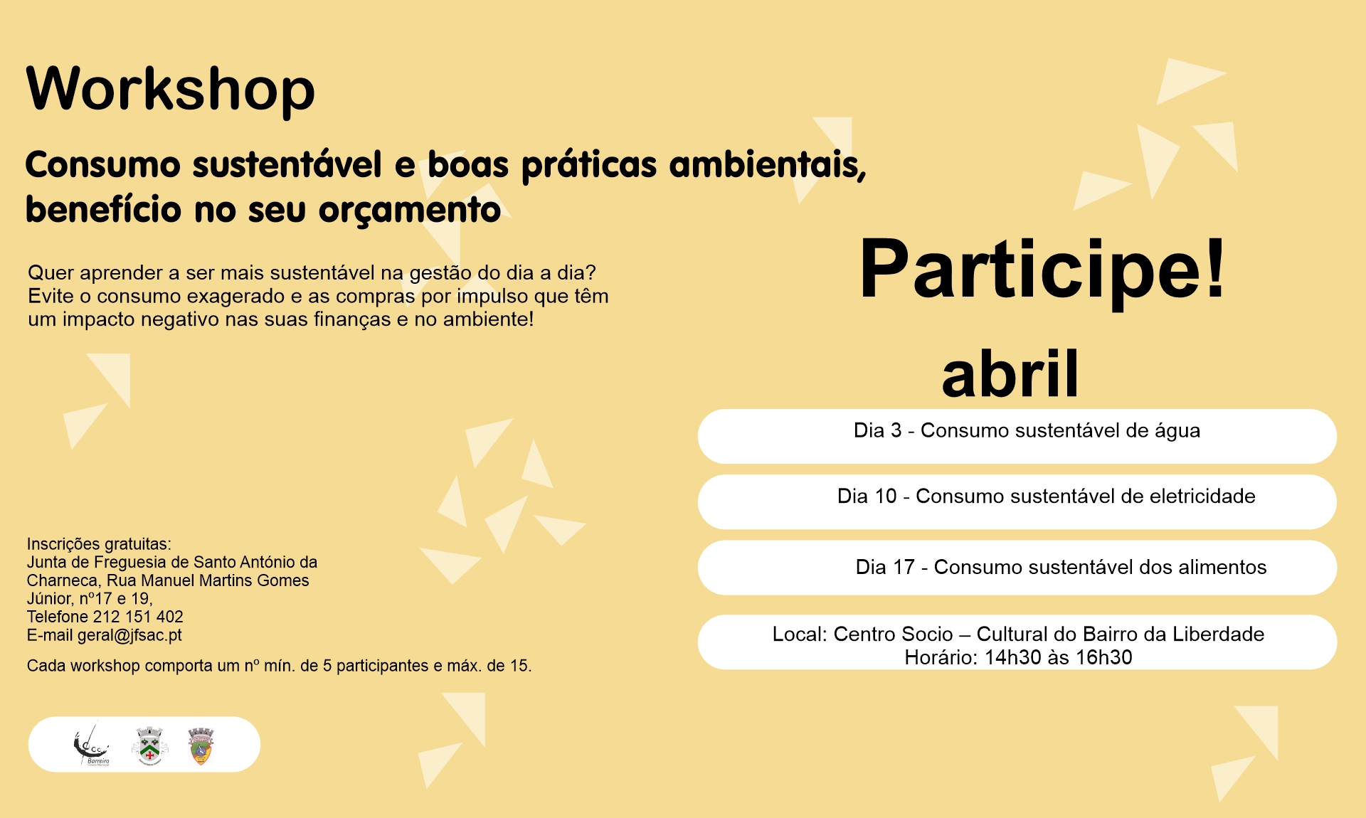 Workshops do projeto “Consumo Sustentável” de abril de 2024