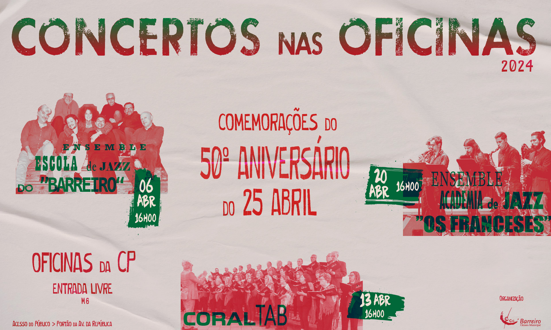 Concertos nas Oficinas | Ciclo | 6, 13 e 20 abril | Oficinas da CP