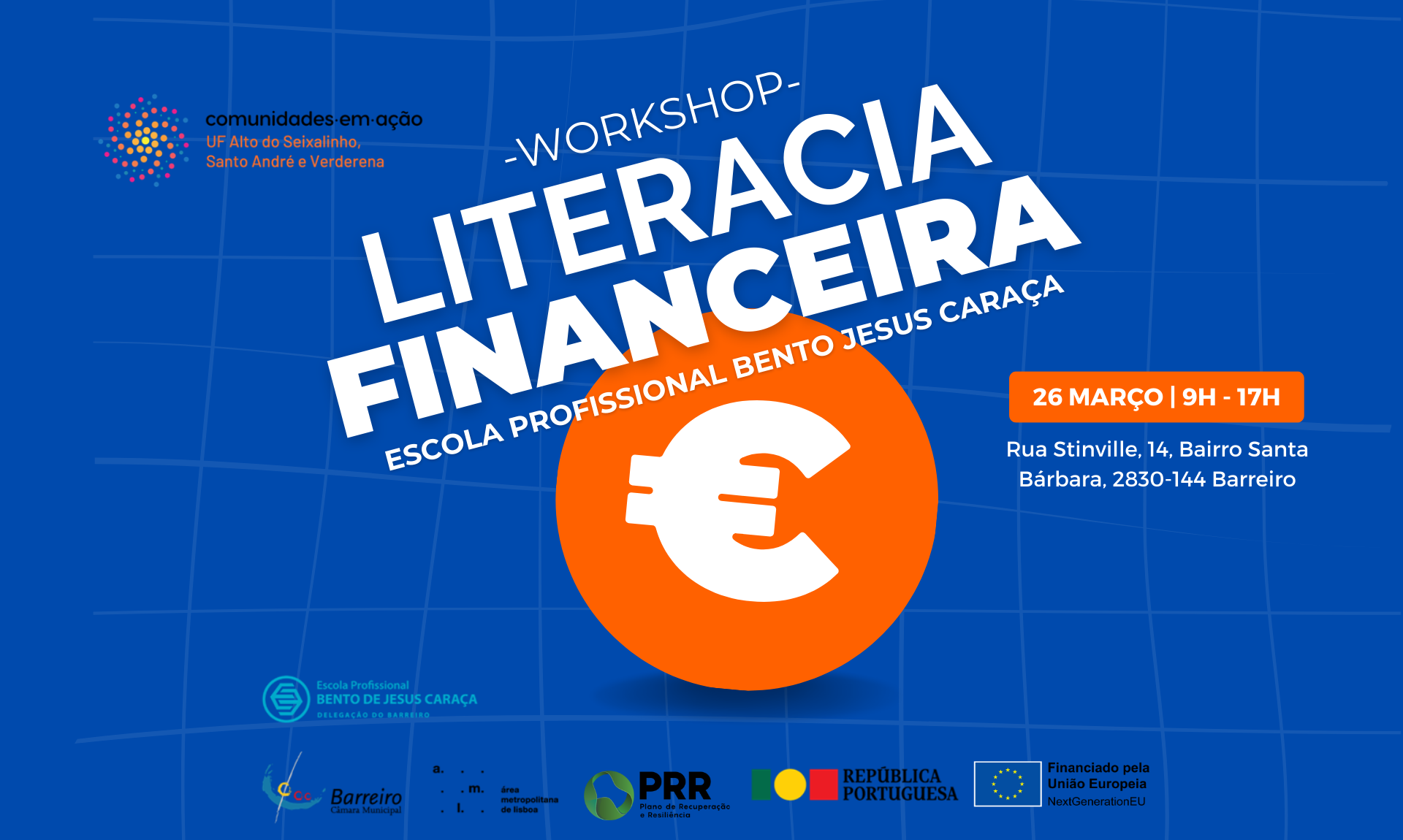 Literacia Financeira | Workshop | 26 de março | Escola Profissional Bento de Jesus Caraça