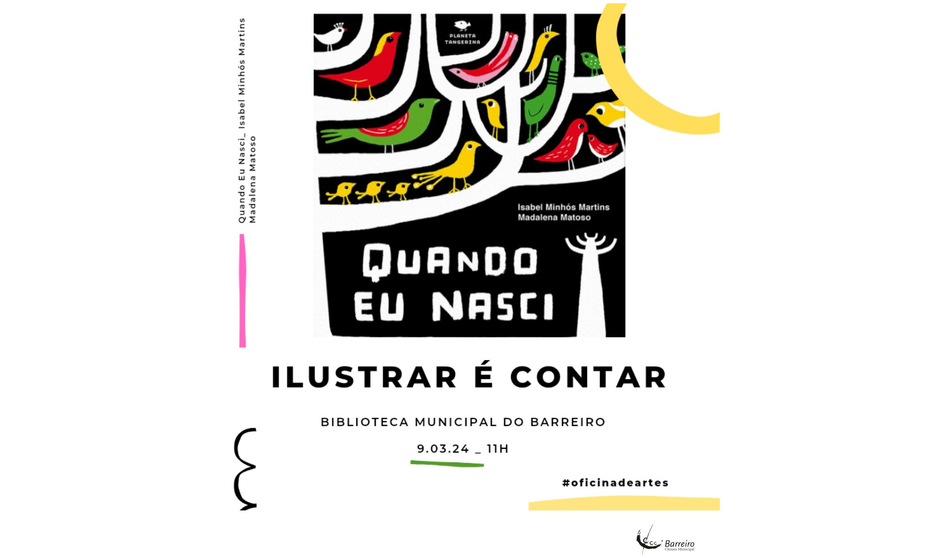 Cartaz da Oficina de Artes “Ilustrar é contar