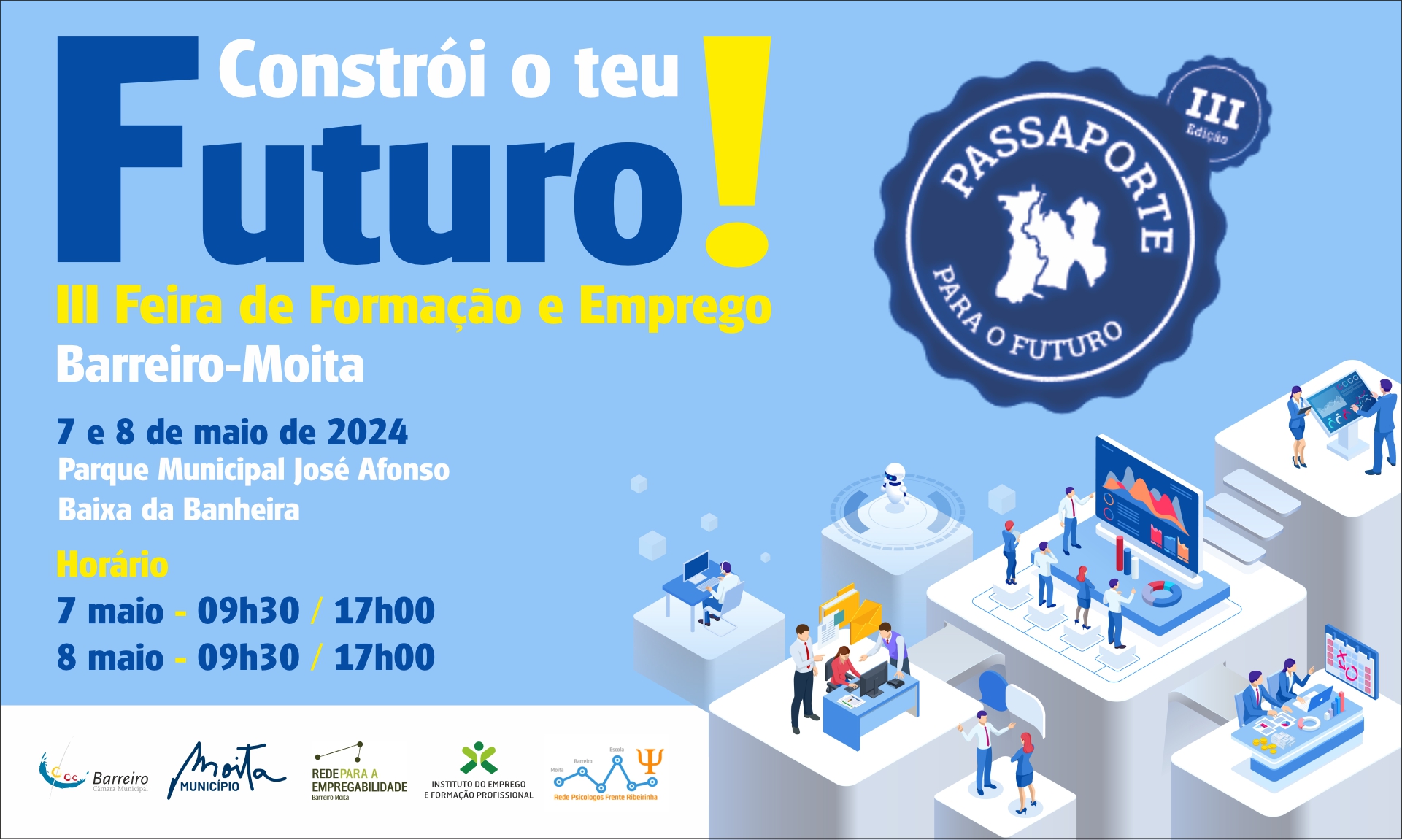 Feira de Formação e Emprego Barreiro-Moita 2024 | 7 e 8 maio | Parque Municipal José Afonso