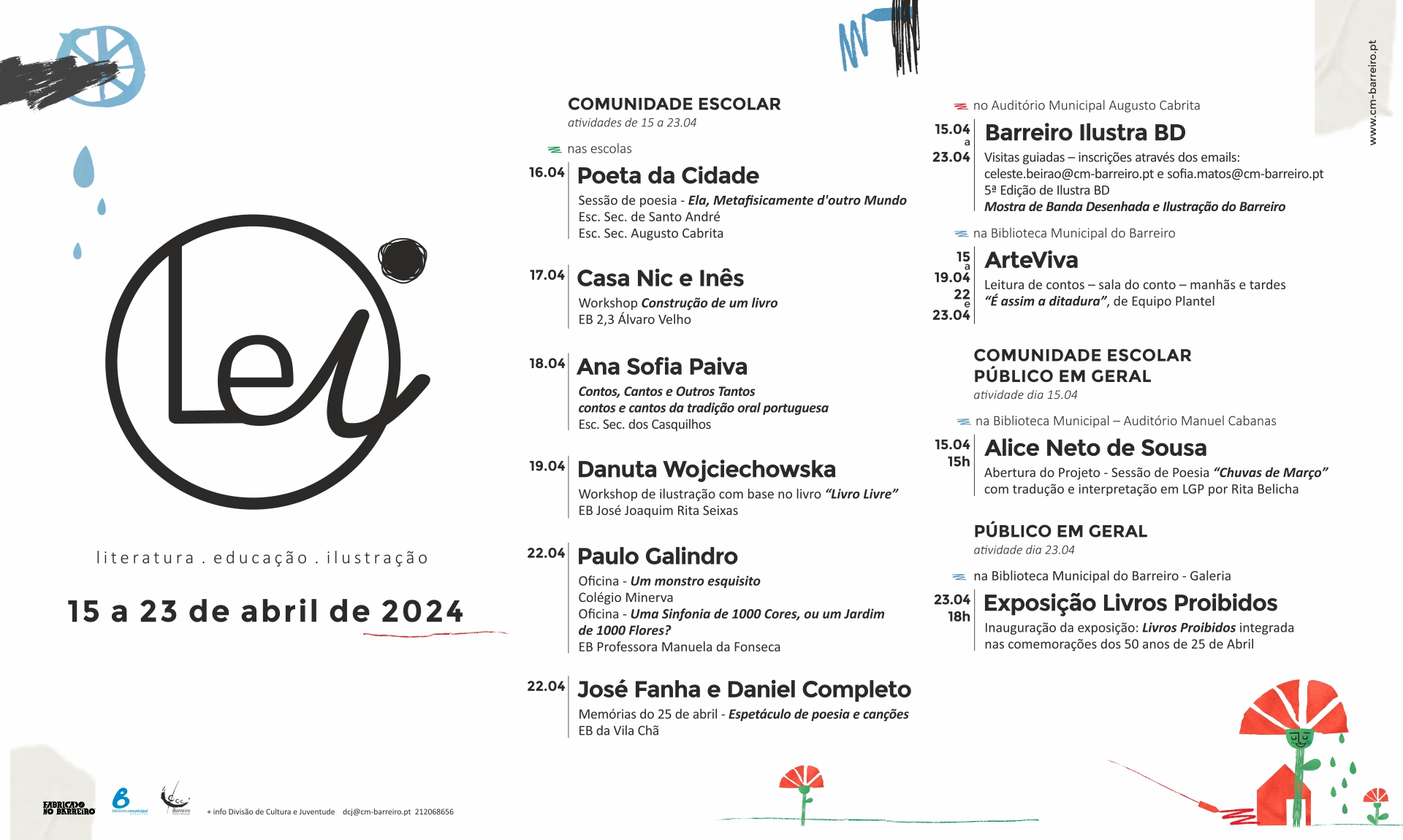 Cartaz da edição do LEI de 2024, de 15 a 23 de abril, no Barreiro