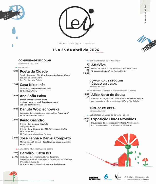 Cartaz da edição do LEI de 2024, de 15 a 23 de abril, no Barreiro