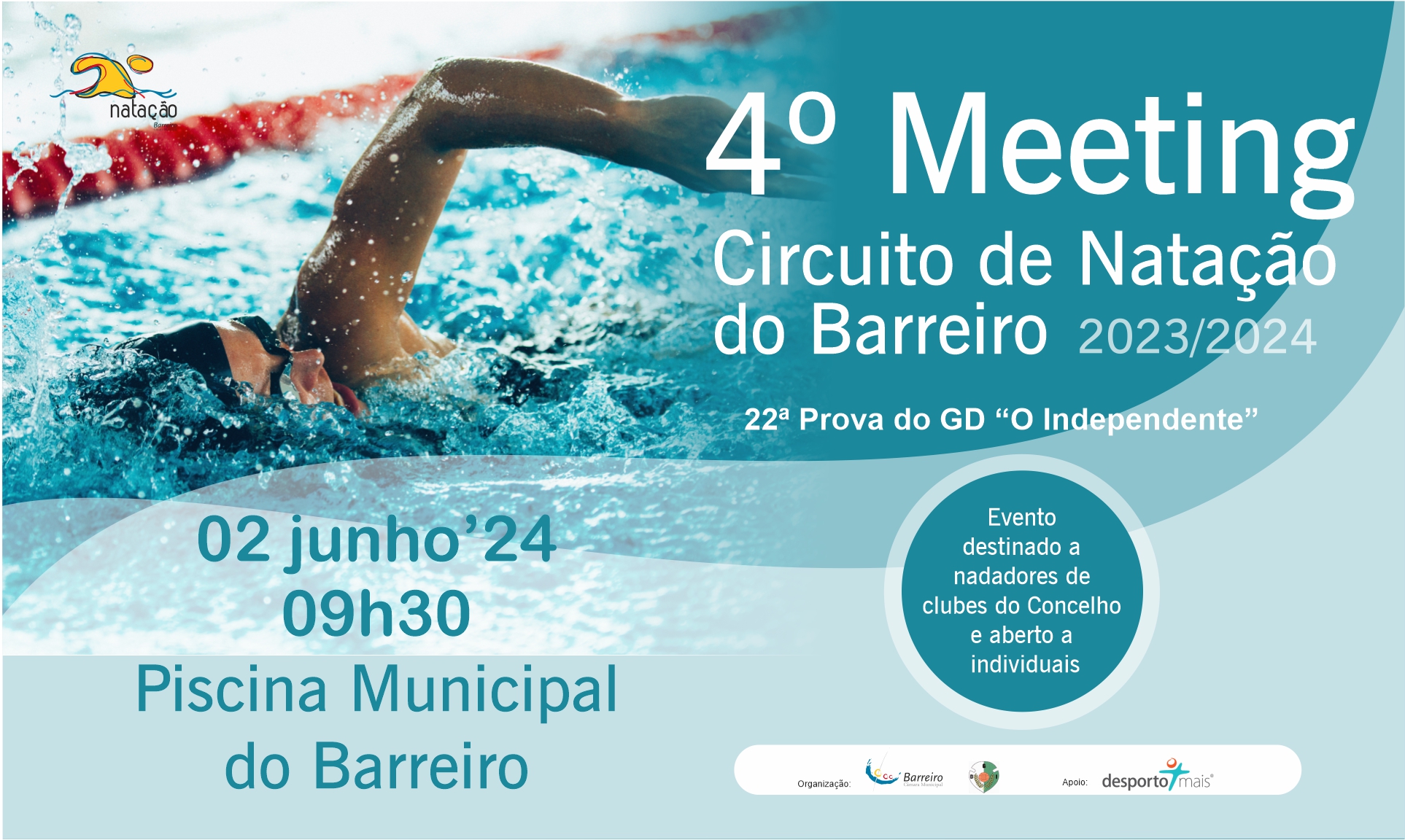 Circuito de Natação do Barreiro 2023/2024 | 4º Meeting | 22ª Prova do GD “O Independente”