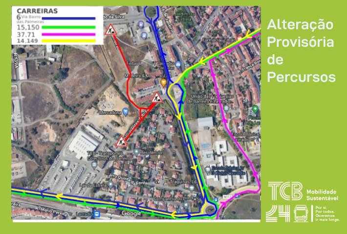 TCB alteração provisória de percursos