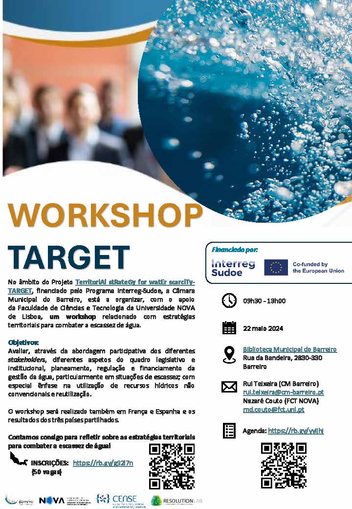 Estratégias territoriais para combater a escassez da água  | Barreiro recebe Workshop Target