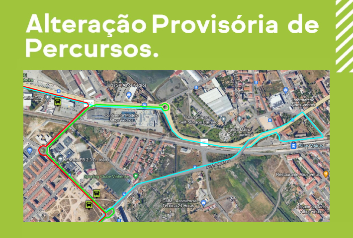 tcb alteração de percurso
