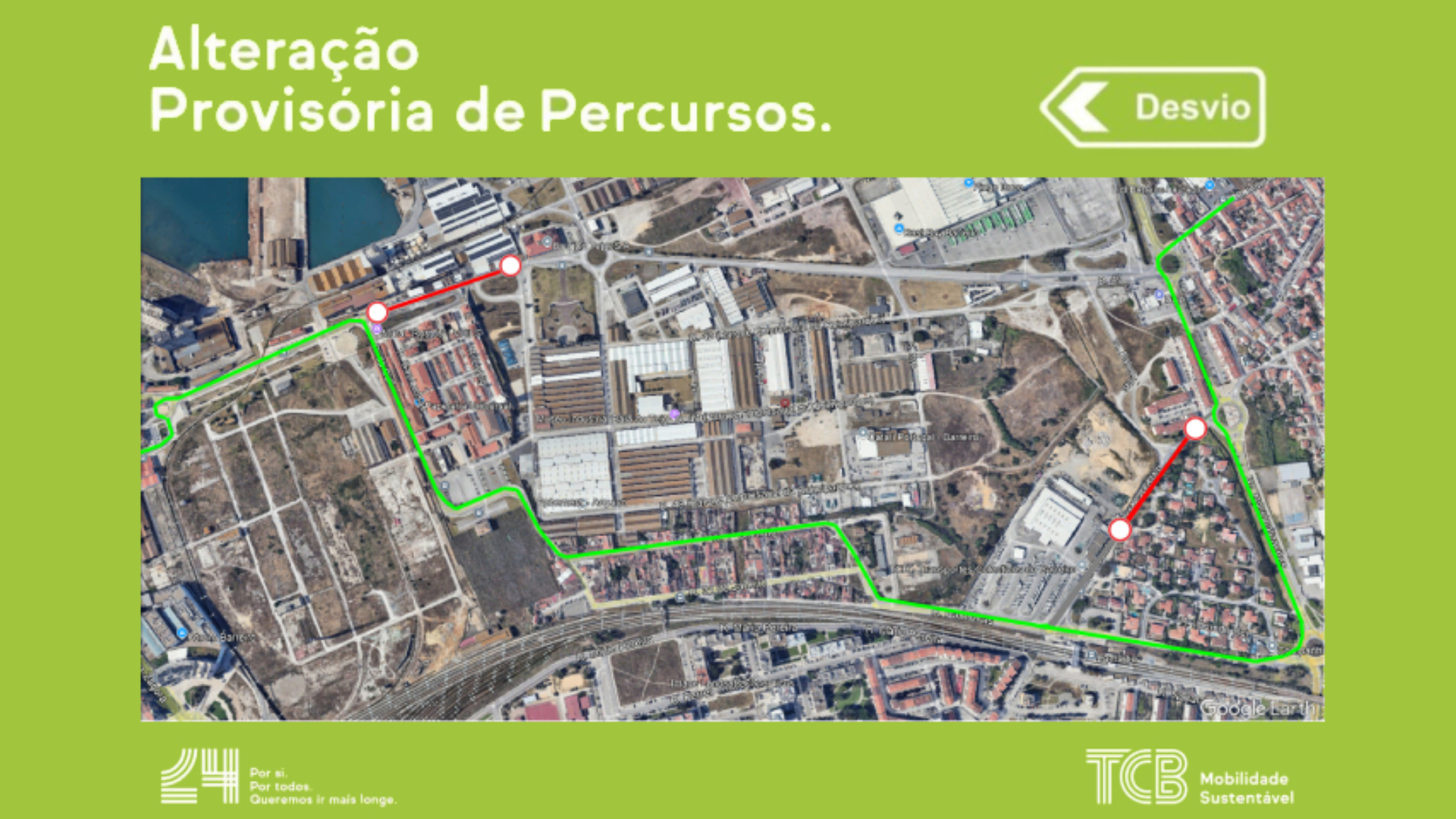 TCB | Carreira 6 | 29 outubro | Rua Industrial Alfredo da Silva | Alteração provisória de Percursos