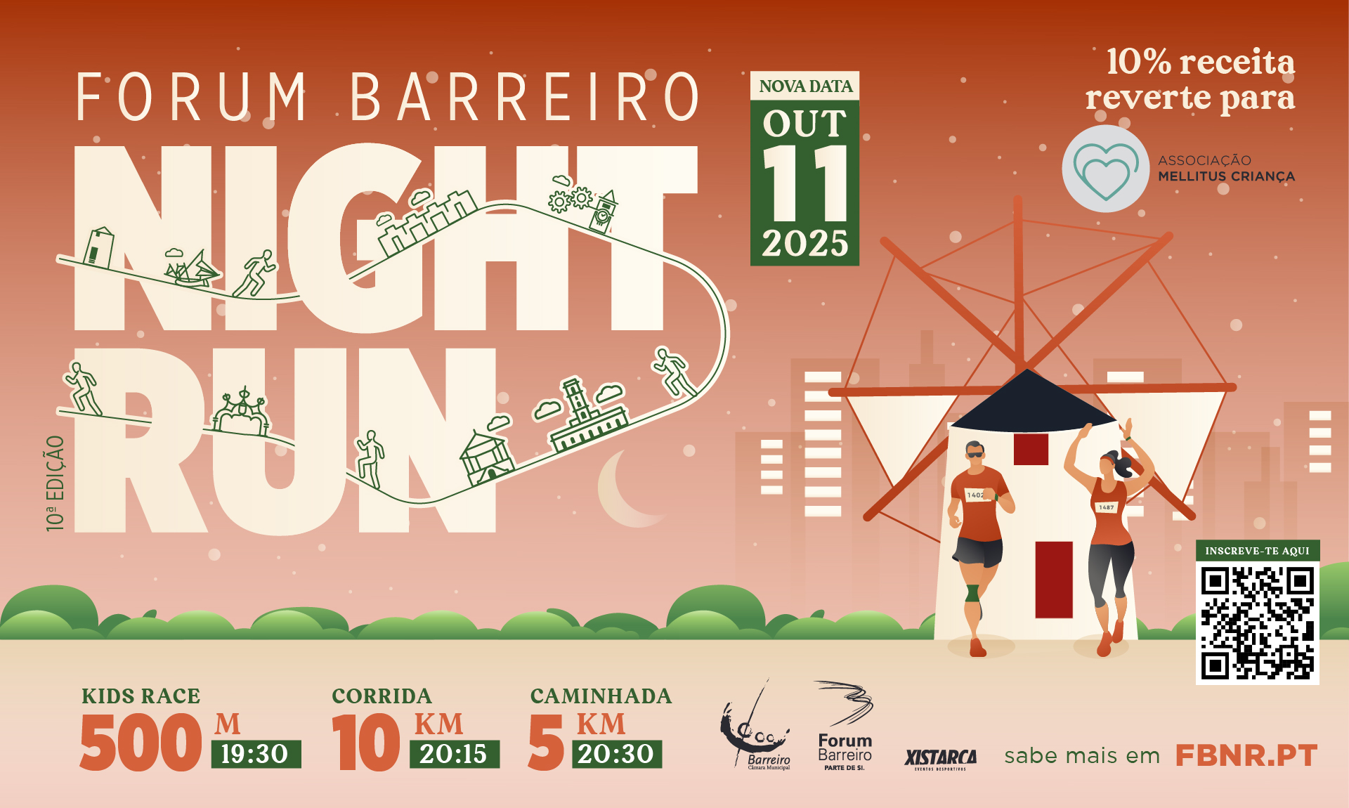 Cartaz da Forum Barreiro Night Run 2025 a 11 de outubro