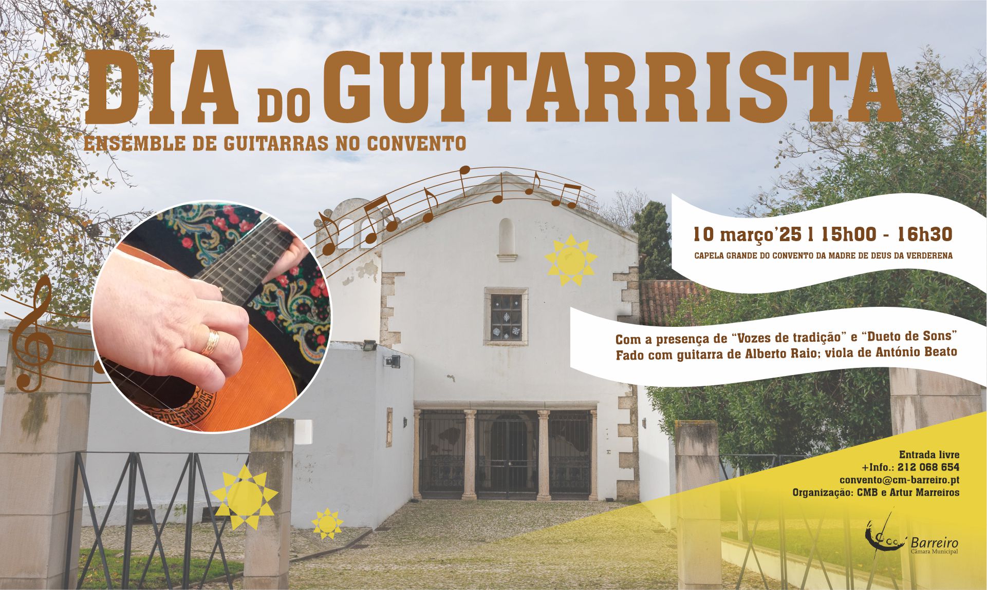 Dia do Guitarrista com Ensemble de guitarras no Convento da Madre Deus da Verderena, dia 10 de ma...