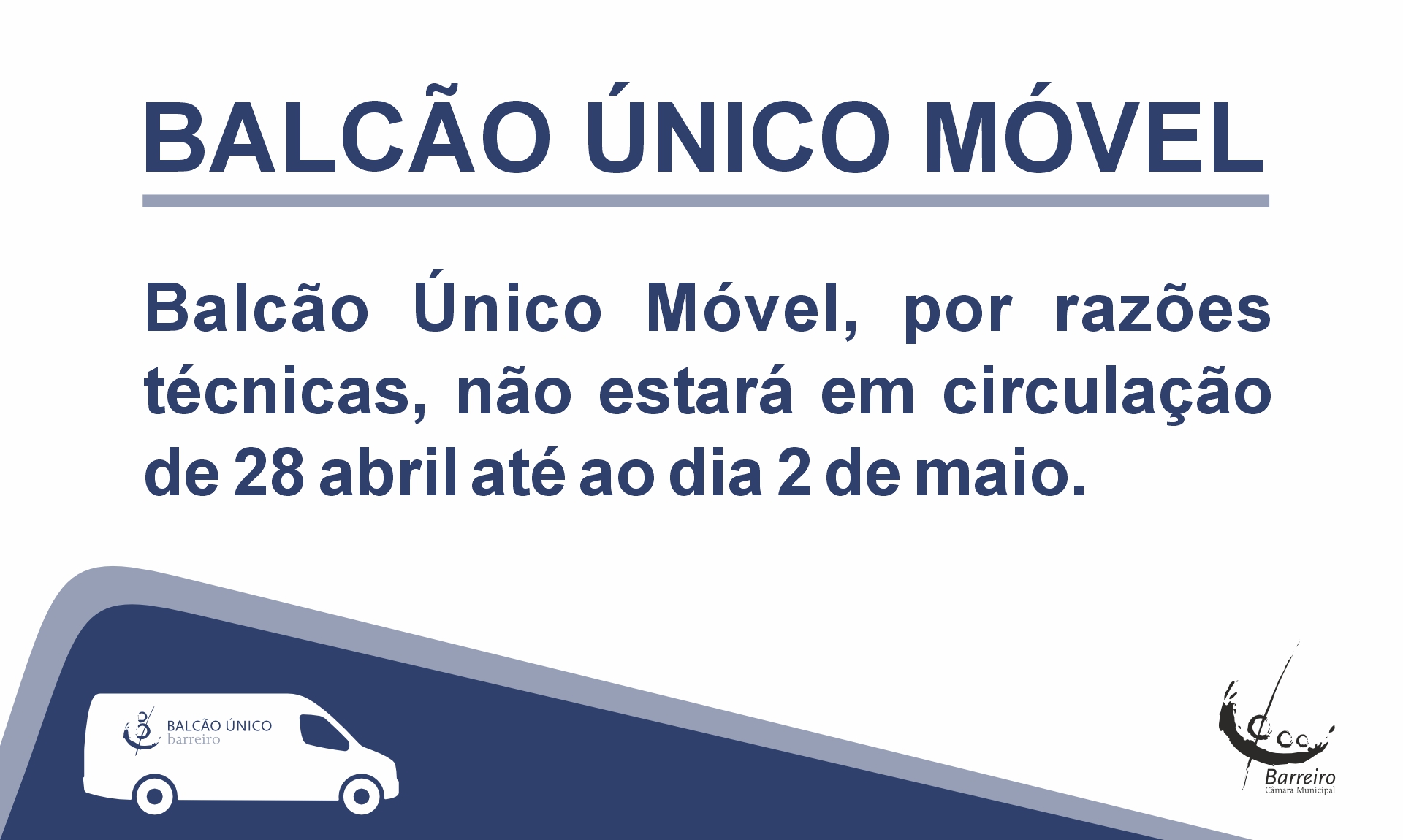 Aviso do BU Móvel sem circulação de 28 de abril a 2 de maio de 2025