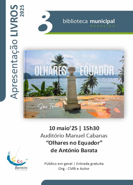 Imagem da apresentação do livro de António Barata, 10 maio 2025, Biblioteca Municipal do Barreiro