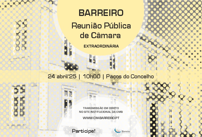 Imagem Reunião Extraordinária Pública a 24 de abril, 10h, na Sala de Sessões dos Paços do Conc