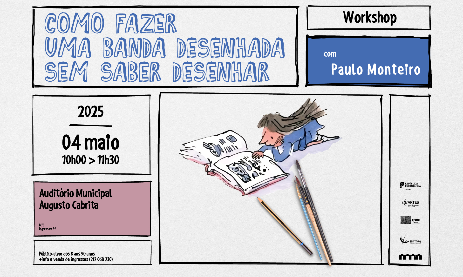 Imagem do Workshop de banda desenhada com Paulo Monteiro | 4 maio 2025 | Auditório Augusto Cabrita
