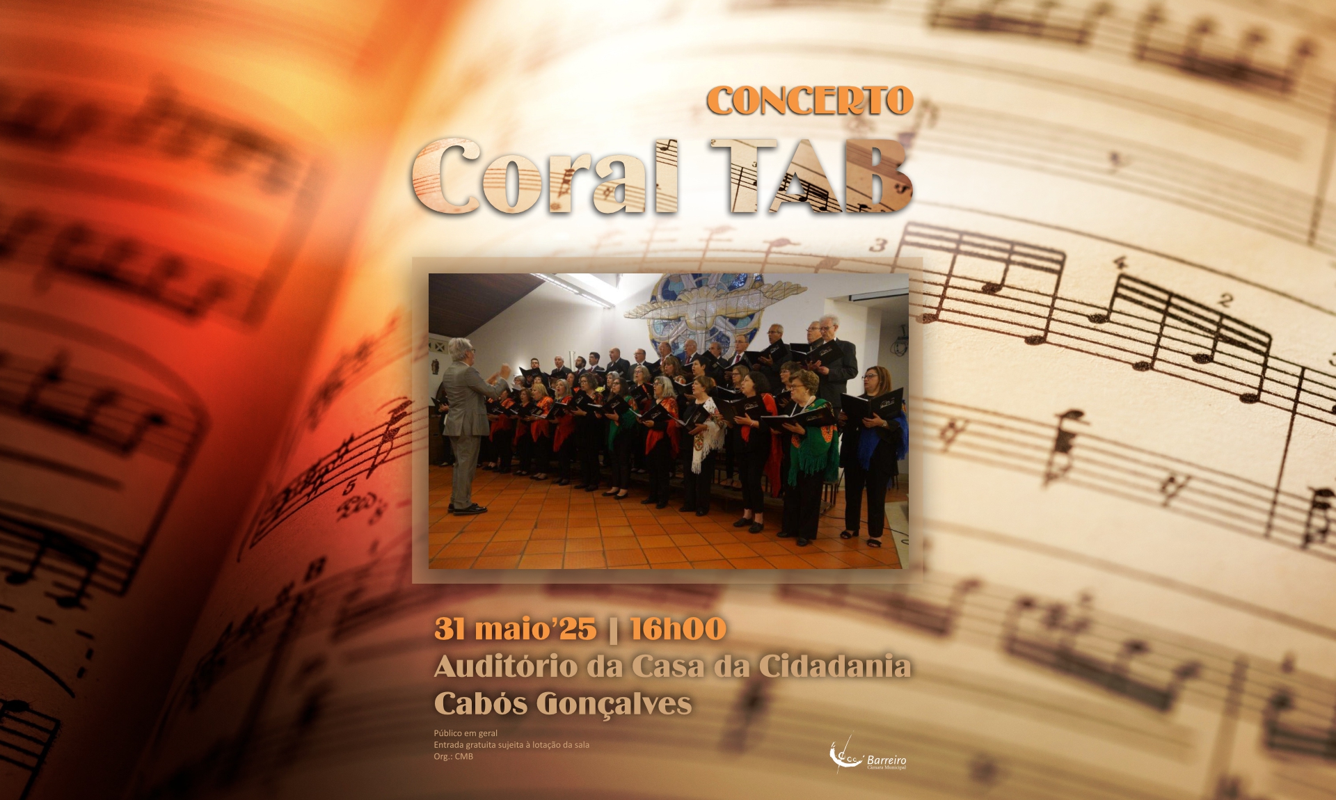 Cartaz do concerto do Coral TAB
