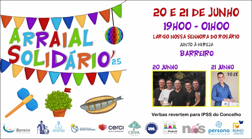 Cartaz do Arraial Solidário de 2025