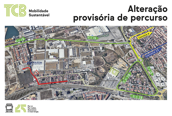 TCB alteração provisória de percurso Bairro das Palmeiras