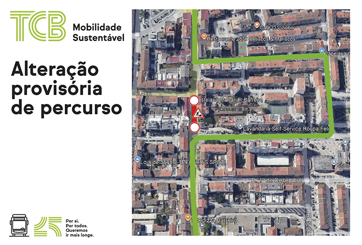 tcb alteração de percurso rua miguel bombarda