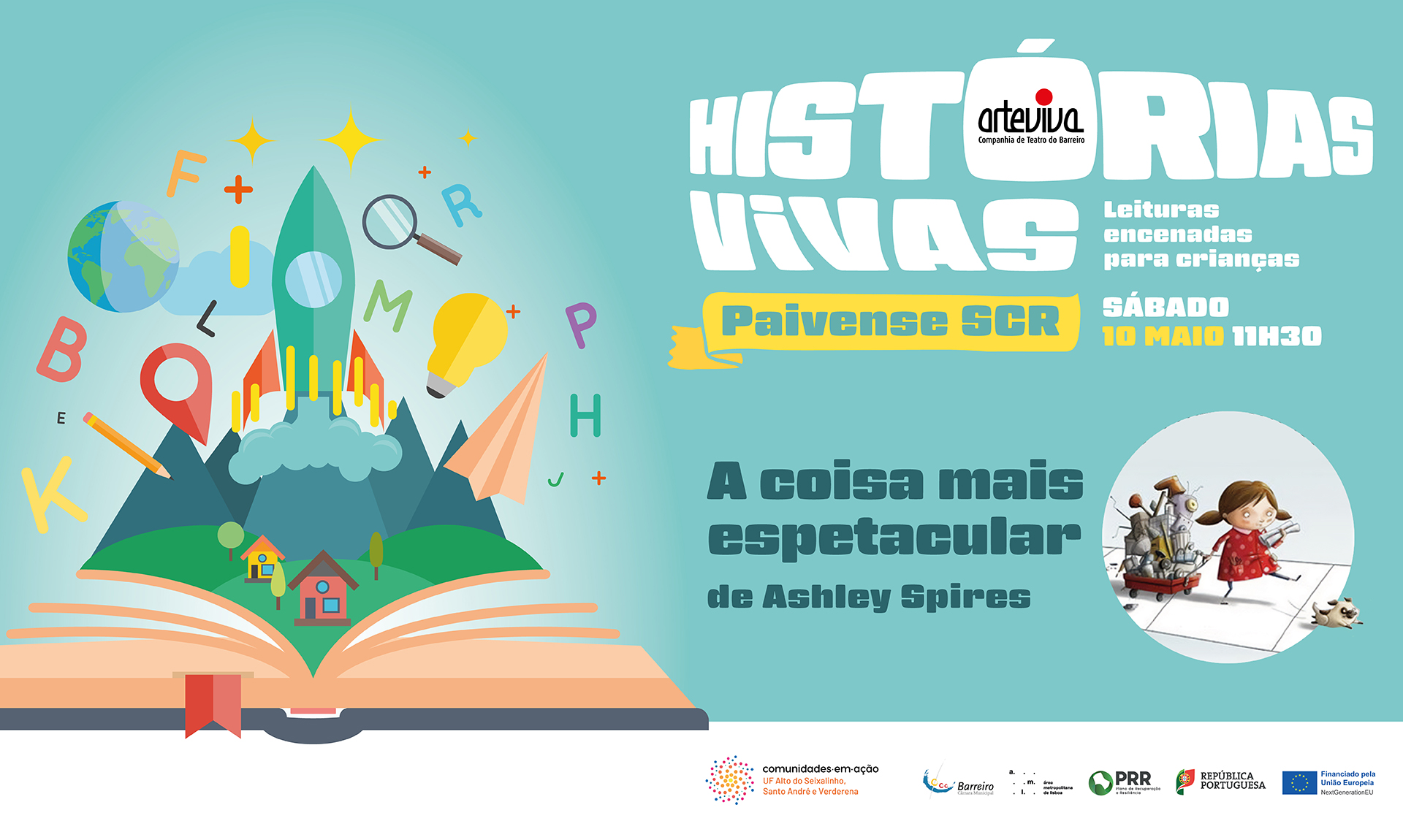 Histórias Vivas | A coisa mais espetacular, de Ashley Spires | 10 maio 2025 | 11h30 | Paivense