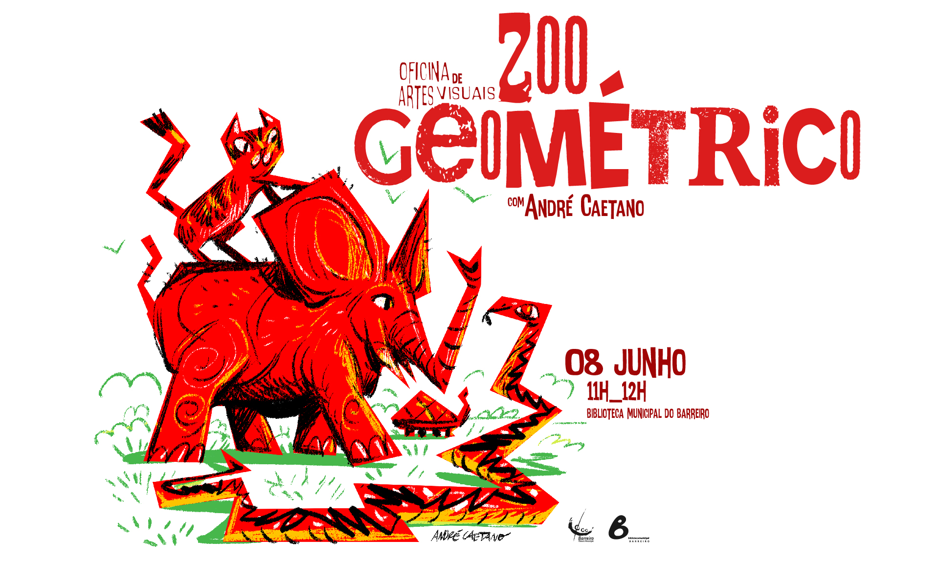 Cartaz da oficina de Artes - Zoo Geométrico