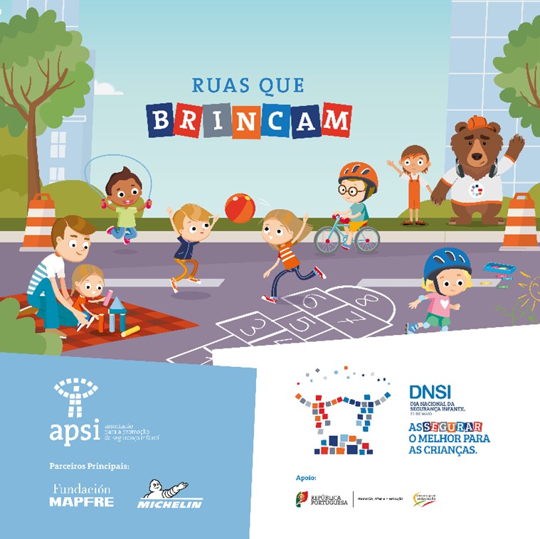 Cartaz da iniciativa Ruas que Brincam no âmbito do Dia Nacional da Segurança Infantil