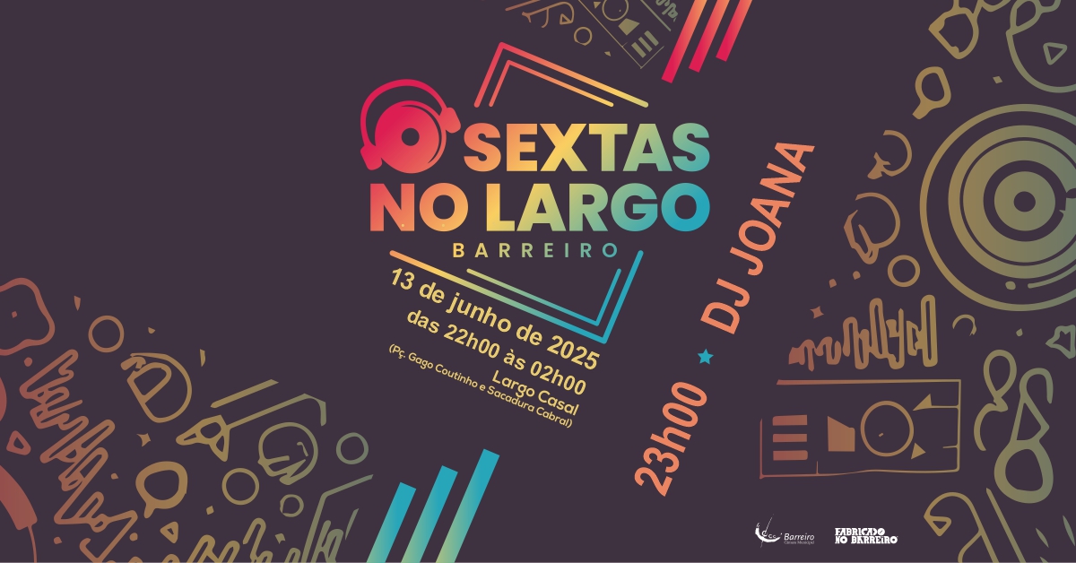 Cartaz do 2º evento de 2025 de Sextas no Largo, 13 de junho