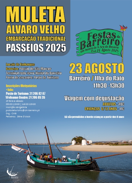 Muleta Álvaro Velho | Embarcação Tradicional | Viagem com degustação (pago)