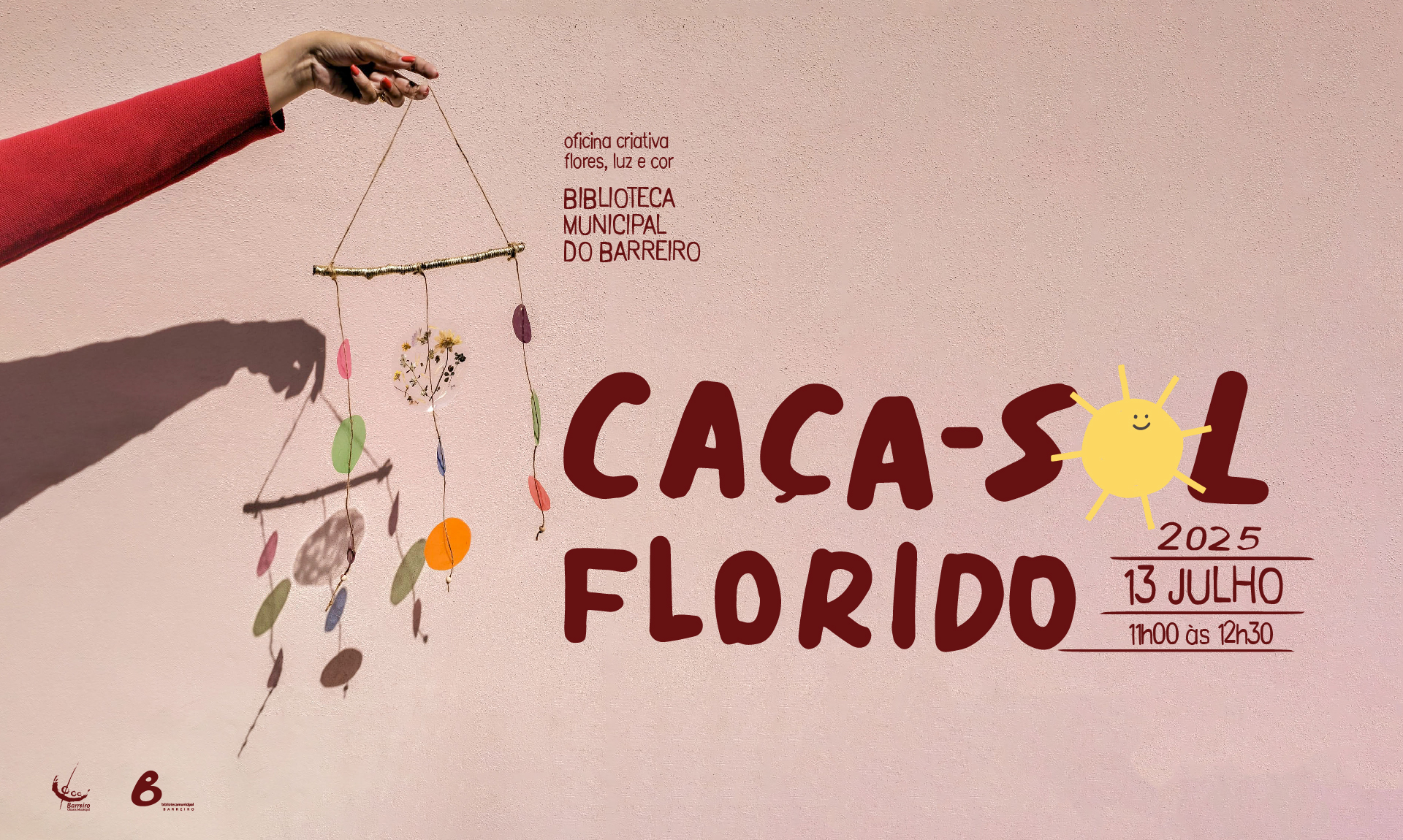 Cartaz da oficina criativa Caça-Sol Florido