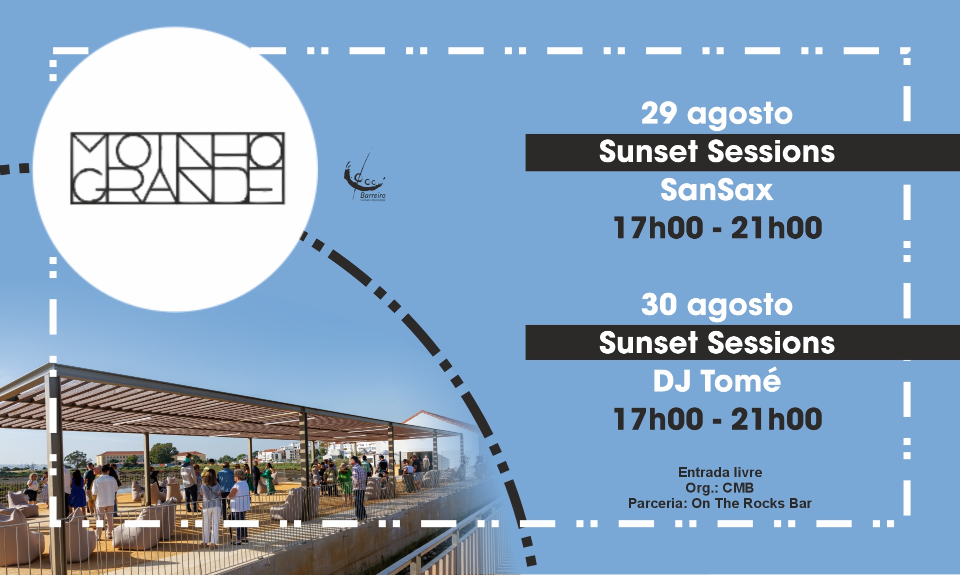 Imagem alusiva à programação do Moinho de Maré Grande, dias 29 e 30 agosto