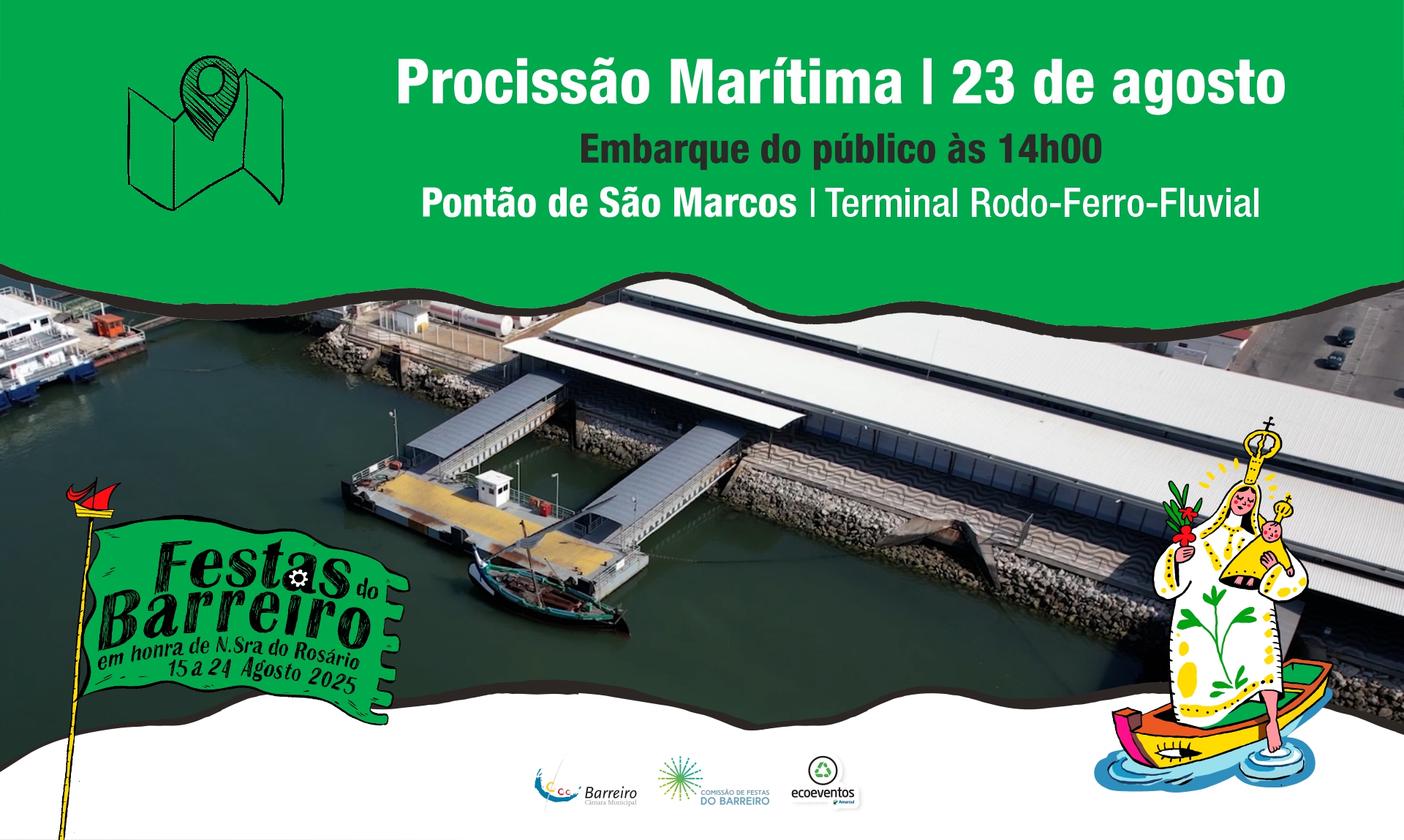 Pontões de embarque na procissão marítima