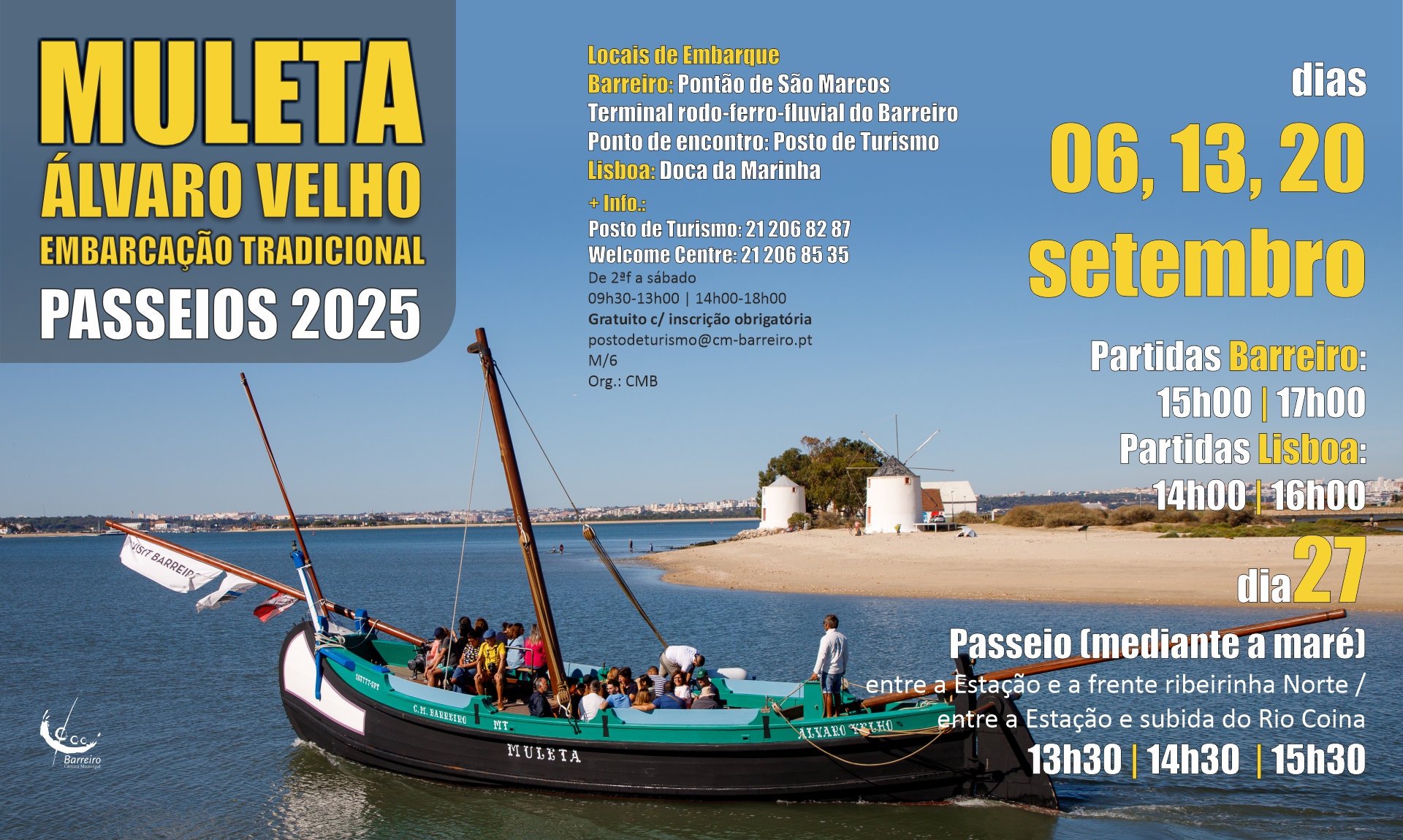 Muleta - passeios gratuitos em setembro de 2025