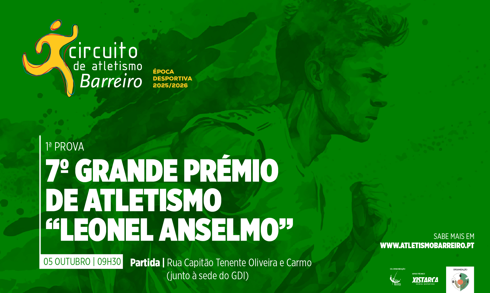 Imagem da 1ª prova do Circuito de Atletismo do Barreiro 2025/26 | 5 out. 2025 | Org: GD Independ...