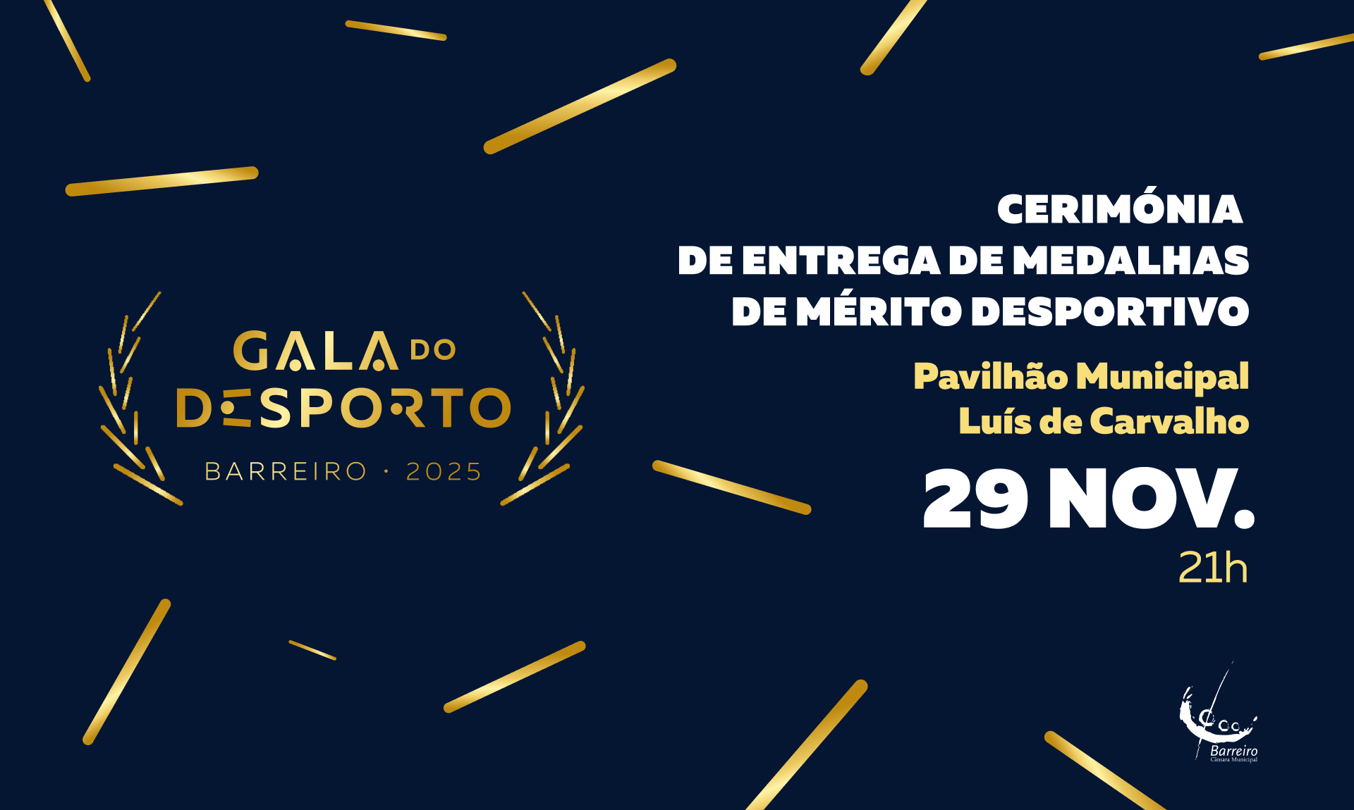 Imagem da Gala do Desporto 2025 | 29 novembro | 21h00 | Pavilhão Municipal Luís de Carvalho