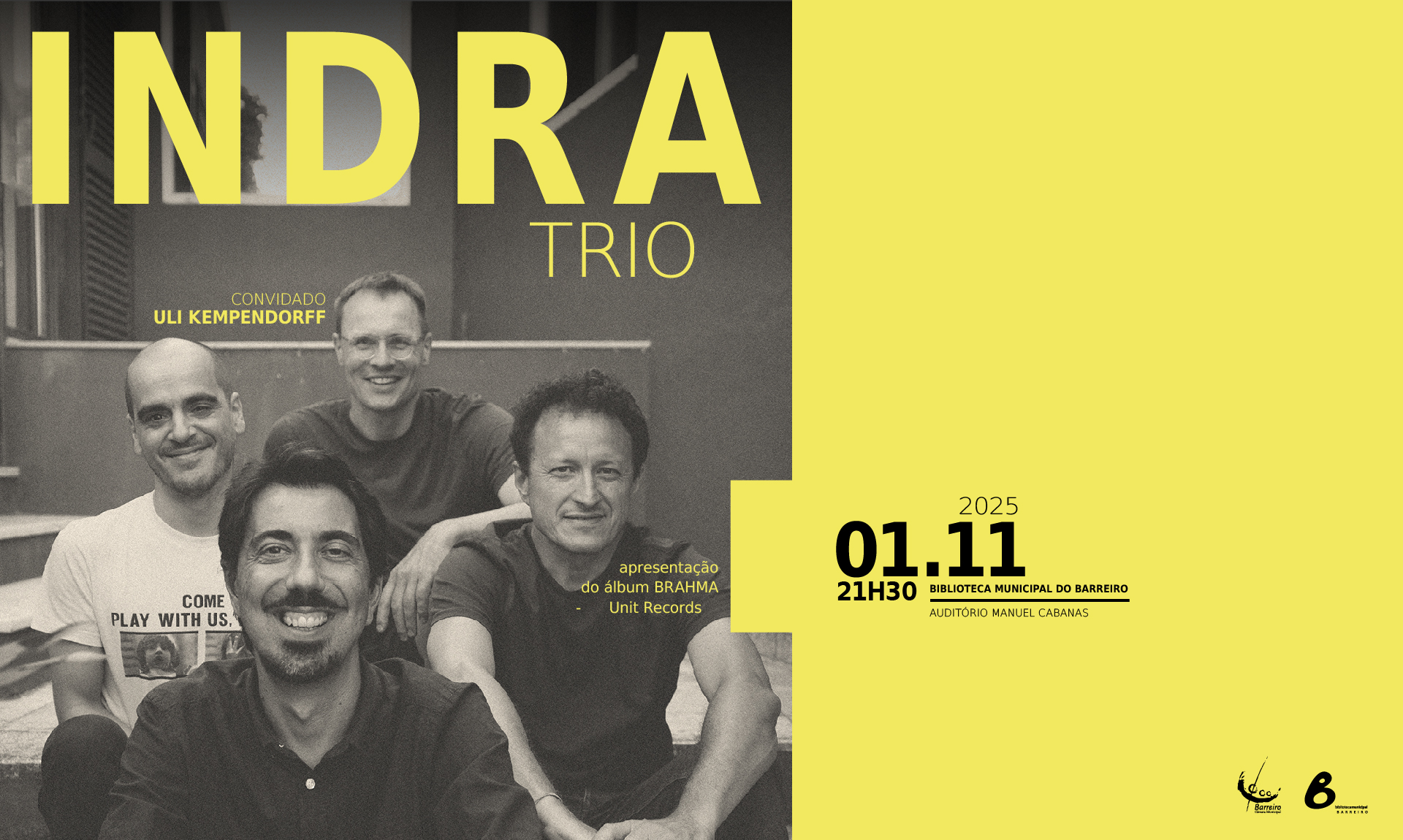 Indra Trio | Convidado: Uli Kempendorff | 1 de novembro 2025 | Biblioteca Municipal do Barreiro