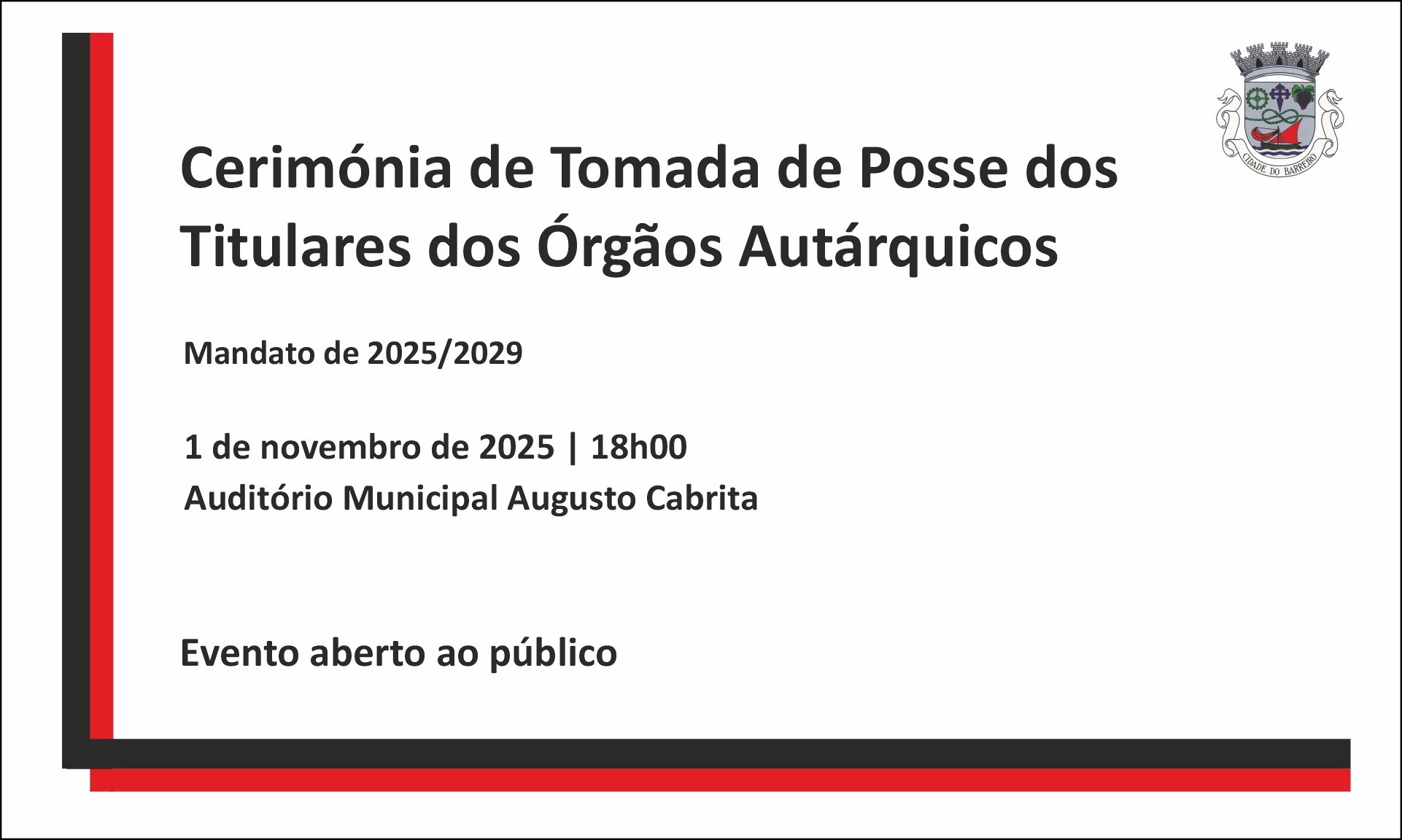 Tomada de Posse dos Titulares dos Órgãos Autárquicos 2025/2029