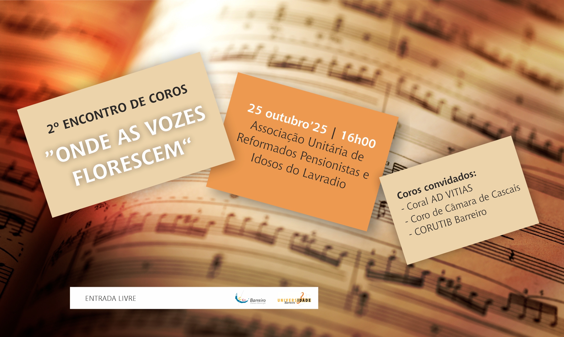 2º Encontro de Coros “Onde As Vozes Florescem“ | 25 outubro 2025, na AURPIL