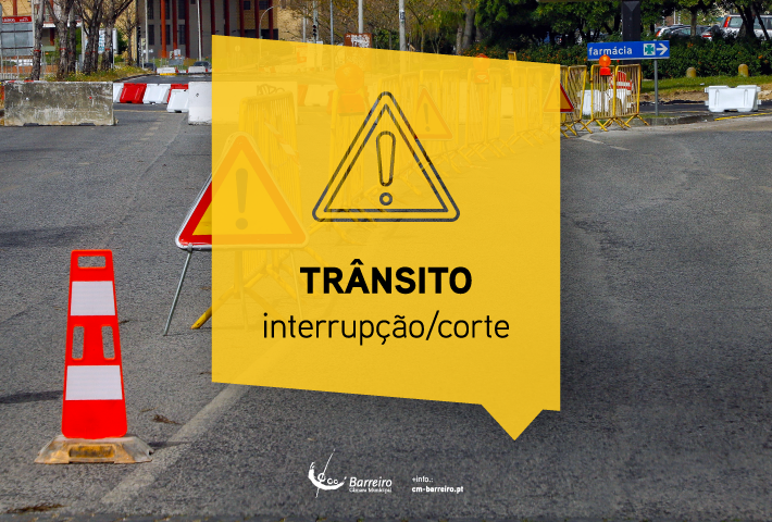 Imagem informativa da CMB de condicionamento, interrupção e/ou corte de trânsito