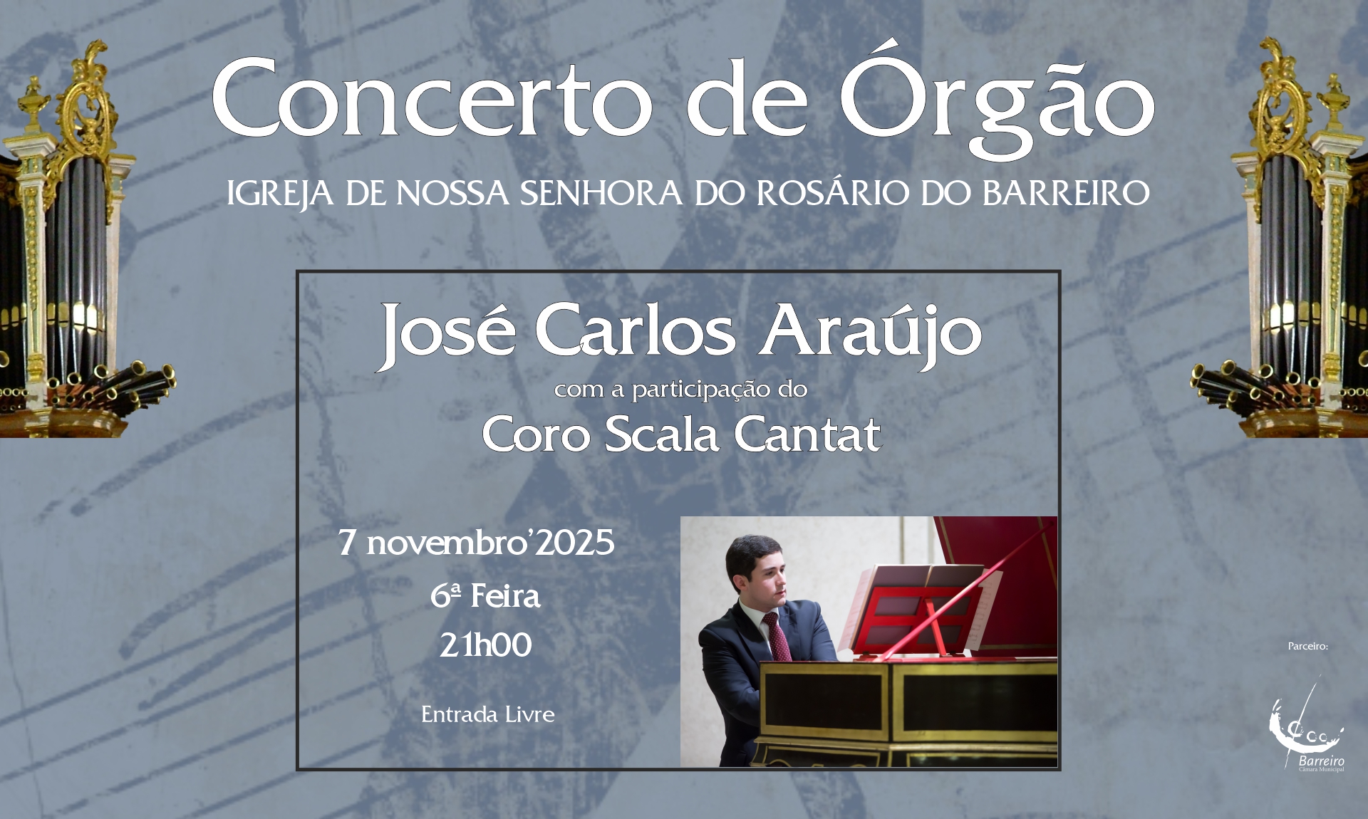 Concerto de Órgão | Igreja de Nossa Senhora do Rosário, a 7 de novembro