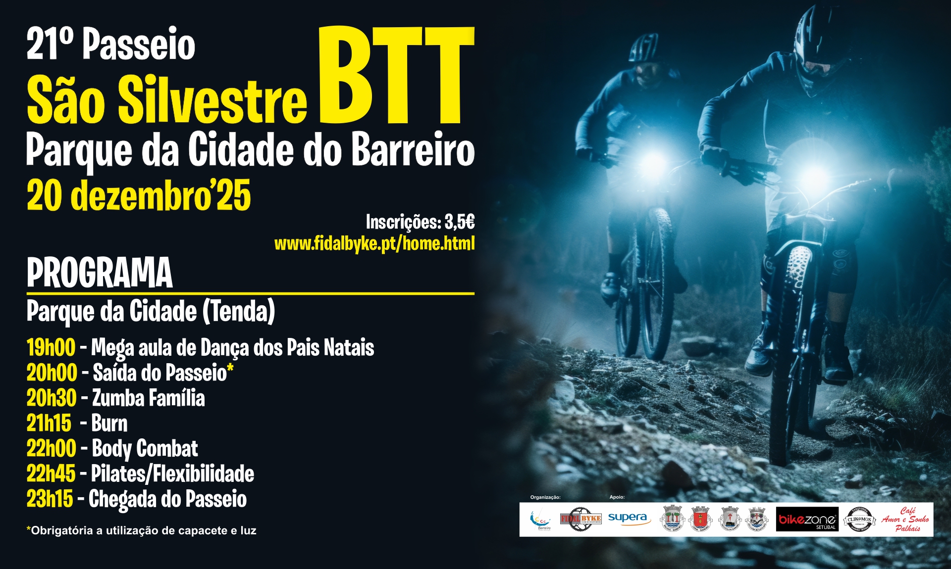 Imagem do 21º Passeio de BTT São Silvestre, 20 dezembro2025, Partida: Tenda do Parque da Cidade